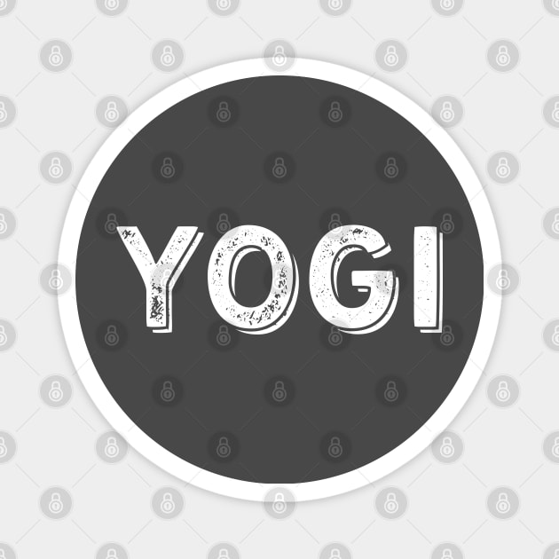 Yogi Large White Text Magnet by Rebekah Thompson